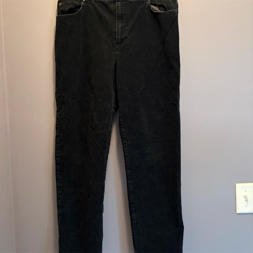 Jones New York Sport Pants Womens 14 Blue Corduroy Straight Leg Stretch - Picture 1 of 8